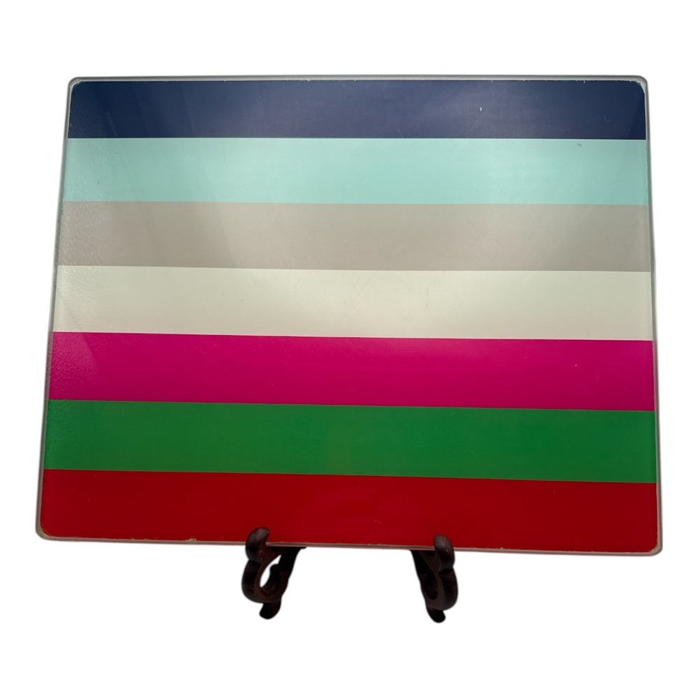 Kate Spade NY Lenox All in Good Taste Glass Food Prep Cutting Board Striped